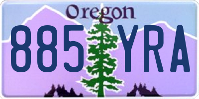 OR license plate 885YRA