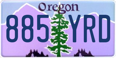 OR license plate 885YRD
