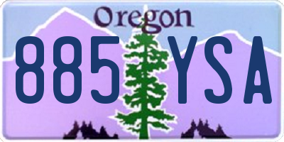 OR license plate 885YSA