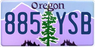 OR license plate 885YSB