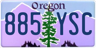 OR license plate 885YSC