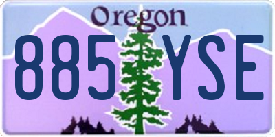 OR license plate 885YSE