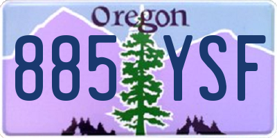 OR license plate 885YSF