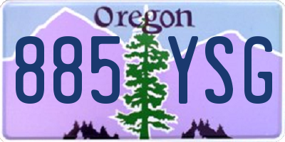 OR license plate 885YSG
