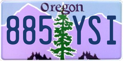OR license plate 885YSI