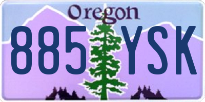 OR license plate 885YSK