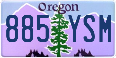 OR license plate 885YSM