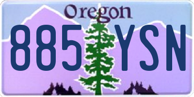 OR license plate 885YSN