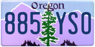 OR license plate 885YSO