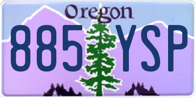 OR license plate 885YSP