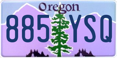 OR license plate 885YSQ