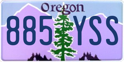 OR license plate 885YSS
