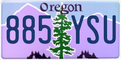 OR license plate 885YSU