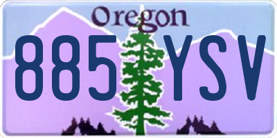 OR license plate 885YSV