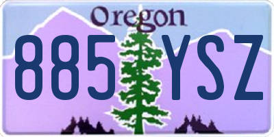 OR license plate 885YSZ