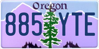 OR license plate 885YTE