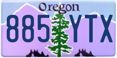 OR license plate 885YTX