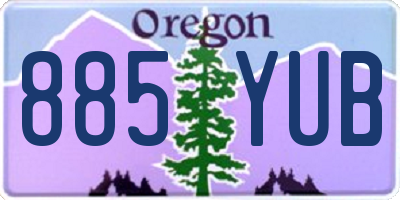 OR license plate 885YUB