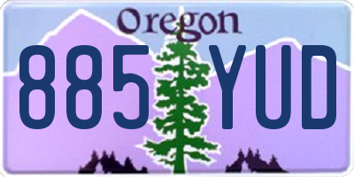 OR license plate 885YUD