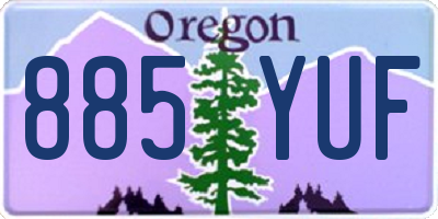 OR license plate 885YUF