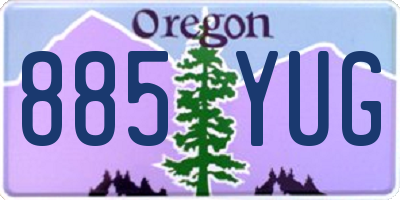 OR license plate 885YUG
