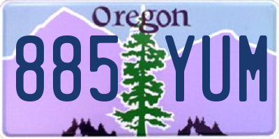 OR license plate 885YUM