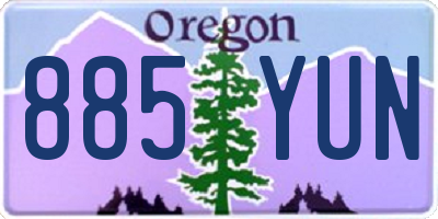 OR license plate 885YUN