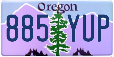 OR license plate 885YUP