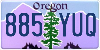 OR license plate 885YUQ