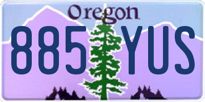 OR license plate 885YUS