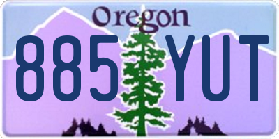 OR license plate 885YUT