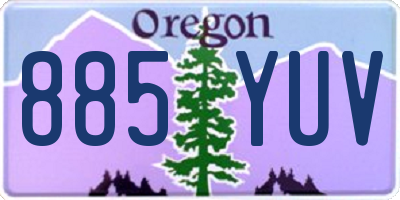 OR license plate 885YUV