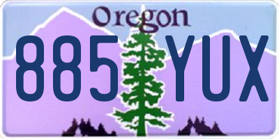 OR license plate 885YUX