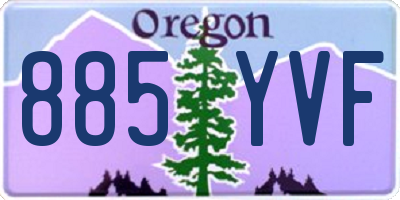 OR license plate 885YVF