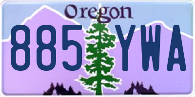 OR license plate 885YWA