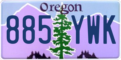 OR license plate 885YWK