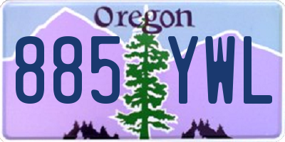 OR license plate 885YWL