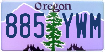 OR license plate 885YWM