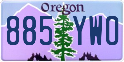 OR license plate 885YWO