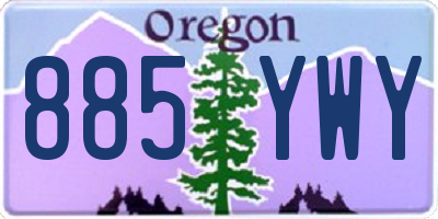 OR license plate 885YWY