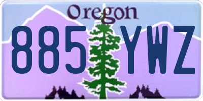 OR license plate 885YWZ