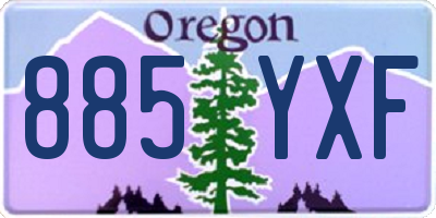 OR license plate 885YXF