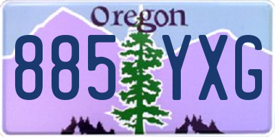 OR license plate 885YXG
