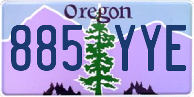 OR license plate 885YYE