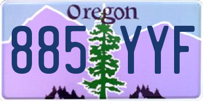 OR license plate 885YYF