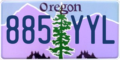 OR license plate 885YYL