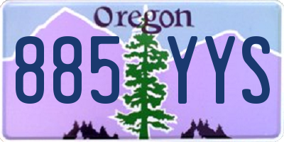 OR license plate 885YYS