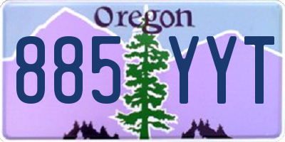 OR license plate 885YYT