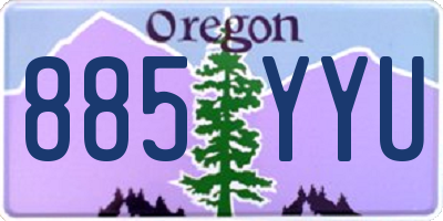 OR license plate 885YYU