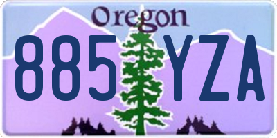 OR license plate 885YZA